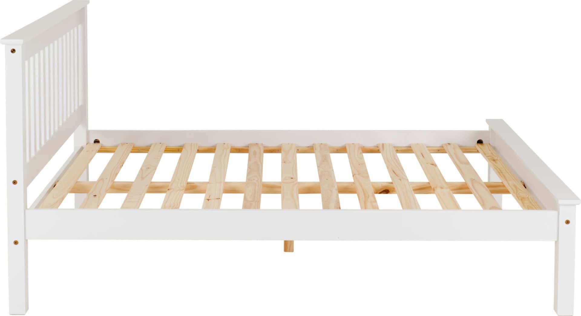 Monaco 4ft6 Low End Bedframe - White - Image 2