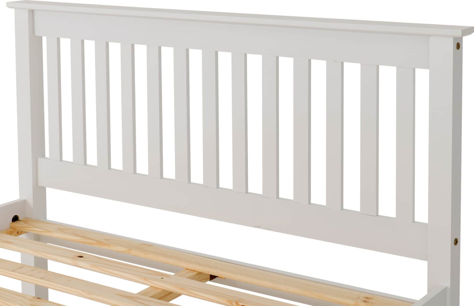 Monaco 5ft Low End Bedframe - White - Image 4
