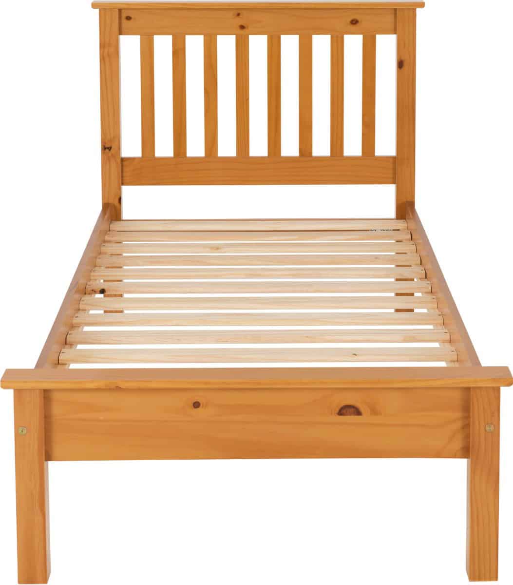 Monaco 3ft Low End Bedframe - Distressed Waxed Pine - Image 2