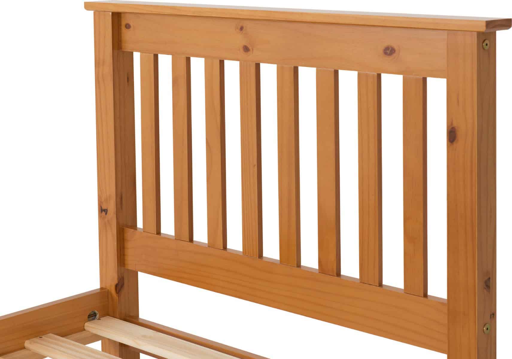 Monaco 3ft Low End Bedframe - Distressed Waxed Pine - Image 4