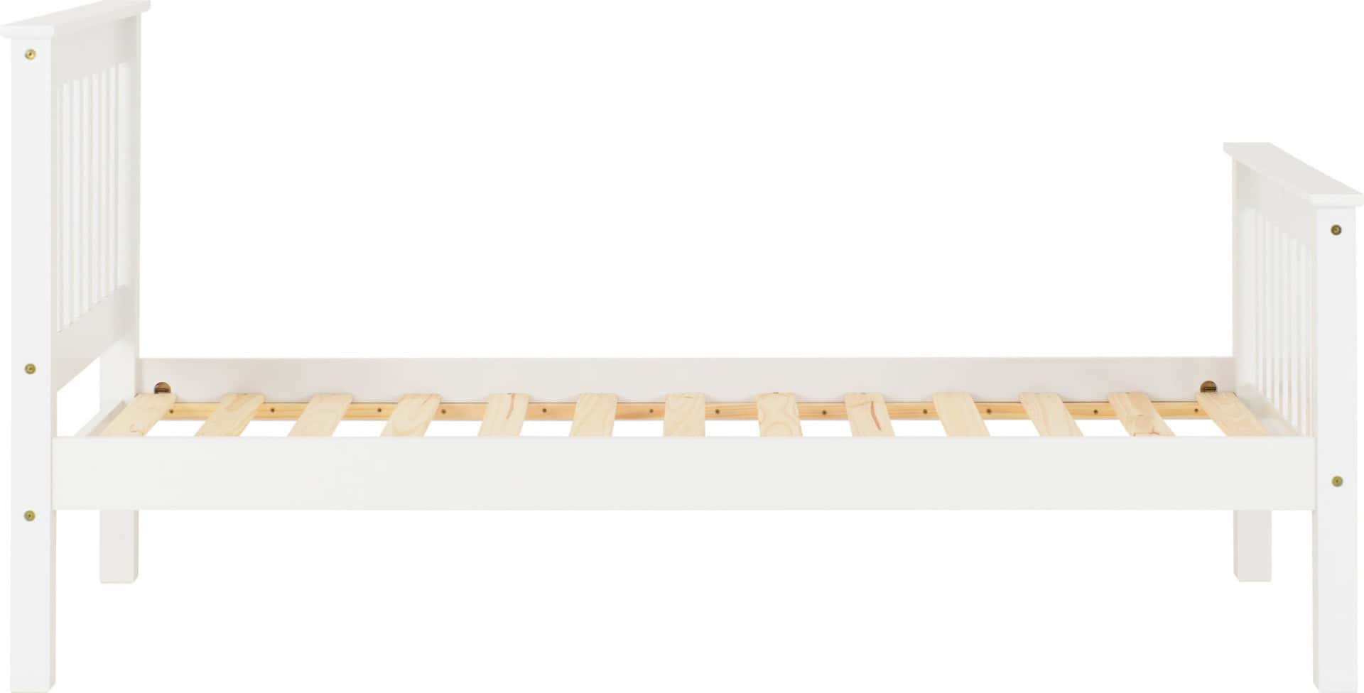 Monaco 3ft High End Bedframe - White - Image 2