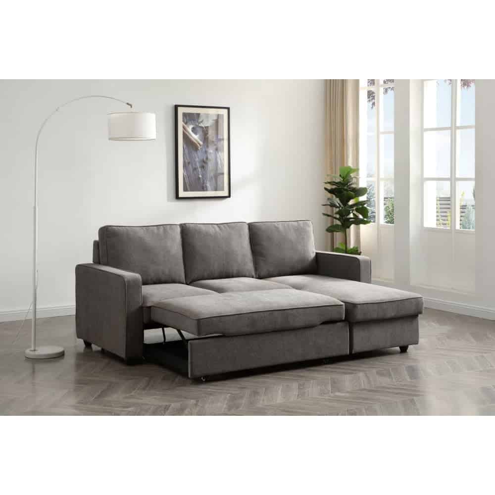 Myles Corner Sofa Bed - Grey - Image 2