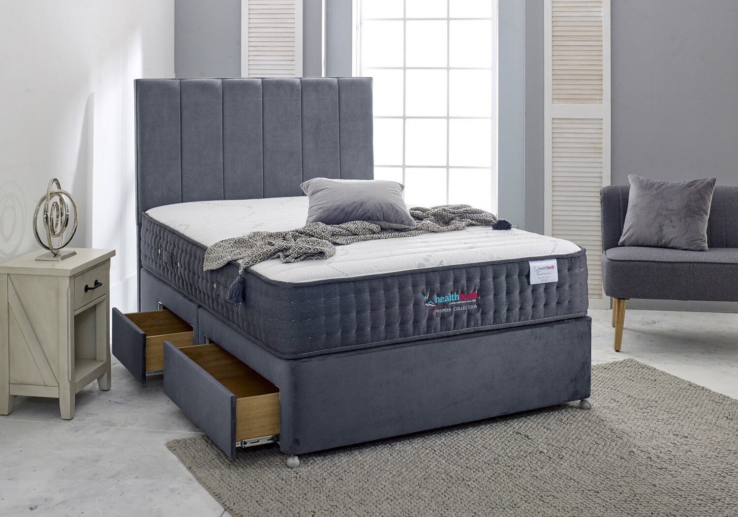 Healthbeds 5ft Naples 4000 2 Drawer Bed