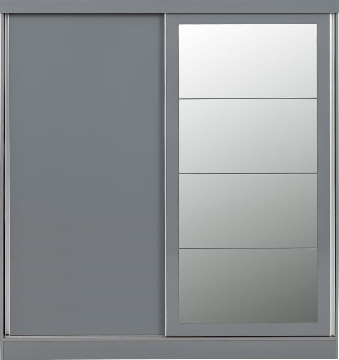 Nevada 2 Door Sliding Wardrobe - Grey Gloss - Image 4