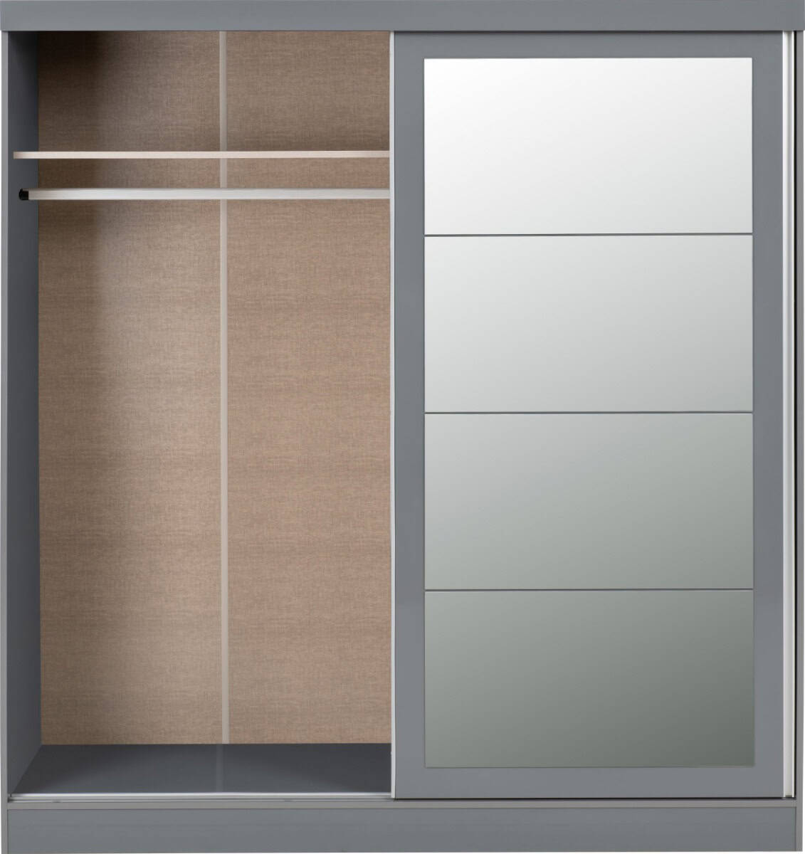 Nevada 2 Door Sliding Wardrobe - Grey Gloss - Image 3