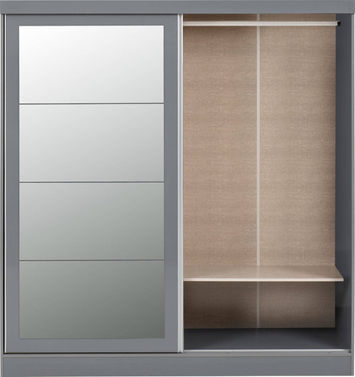 Nevada 2 Door Sliding Wardrobe - Grey Gloss - Image 2
