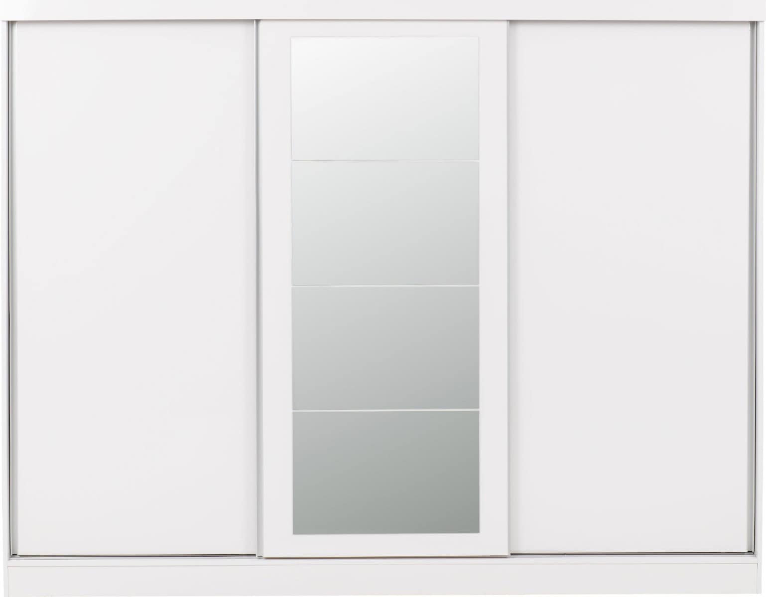 Nevada 3 Door Sliding Wardrobe - White Gloss - Image 4