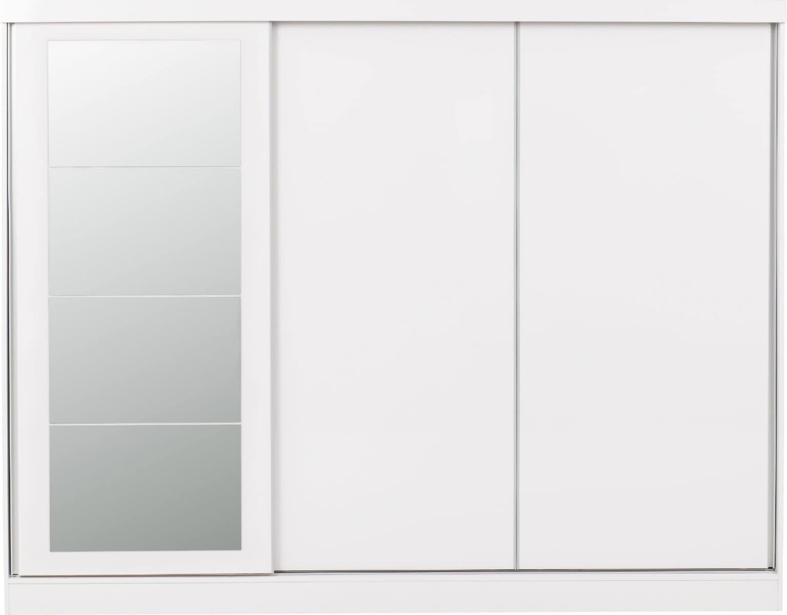Nevada 3 Door Sliding Wardrobe - White Gloss - Image 5