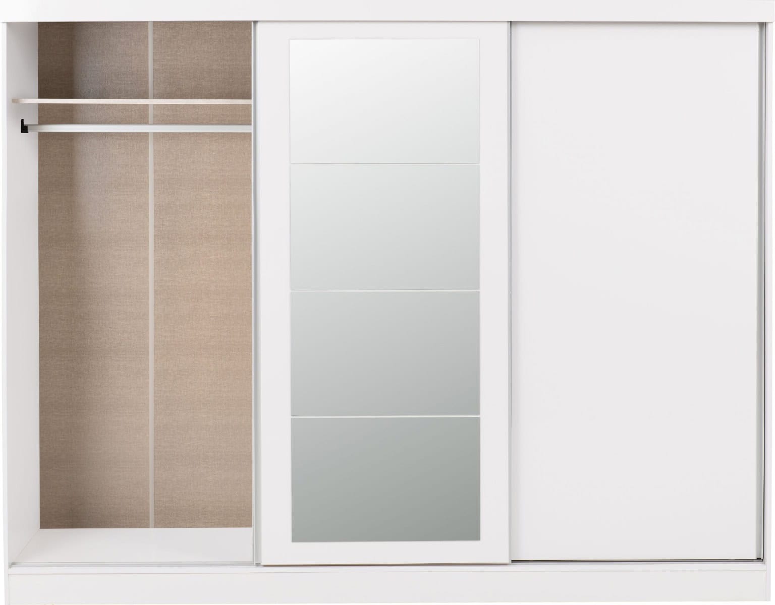 Nevada 3 Door Sliding Wardrobe - White Gloss - Image 2