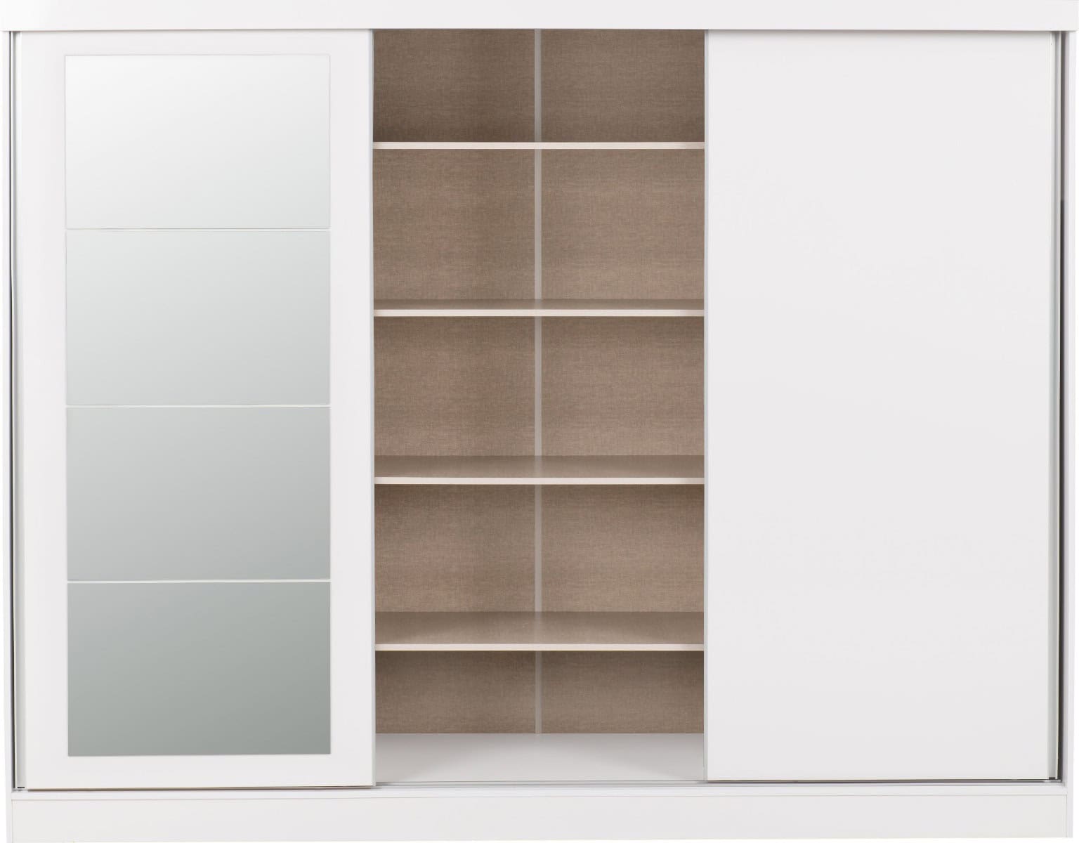 Nevada 3 Door Sliding Wardrobe - White Gloss - Image 3