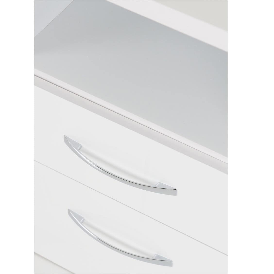 Nevada 2 Drawer Bedside - White Gloss - Image 3