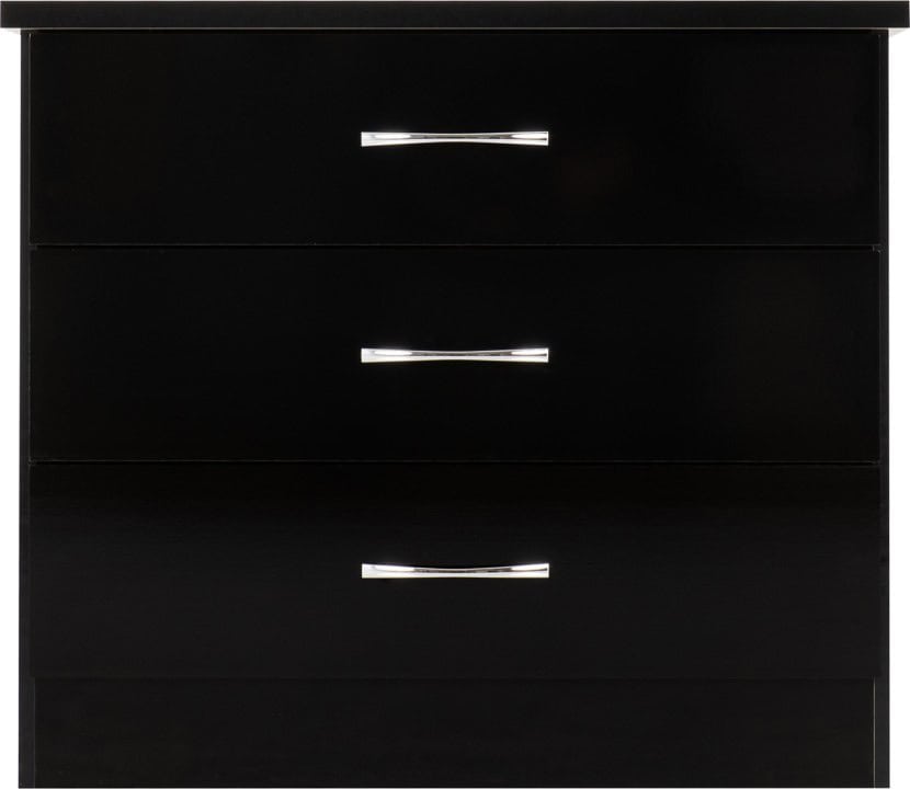 Nevada 3 Drawer Chest - Black Gloss - Image 3