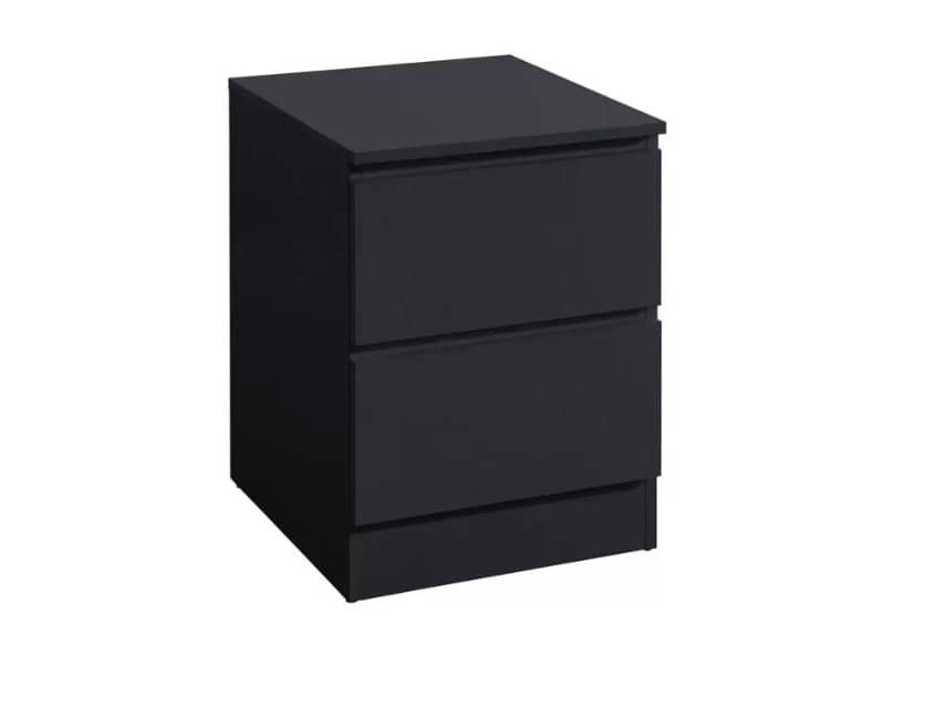 Oslo 2 Drawer Bedside - Black - Image 3