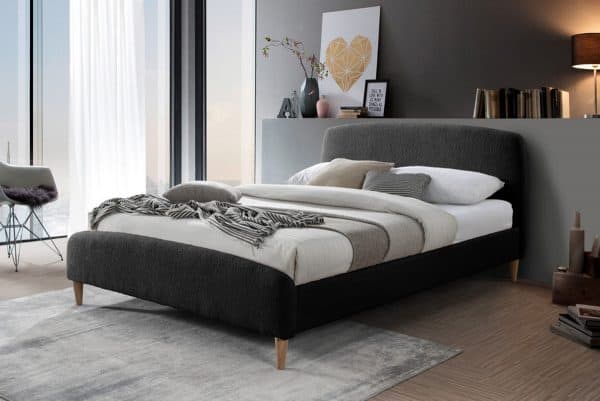 4ft6 Otley Teddy Bear Fabric Bed - Charcoal