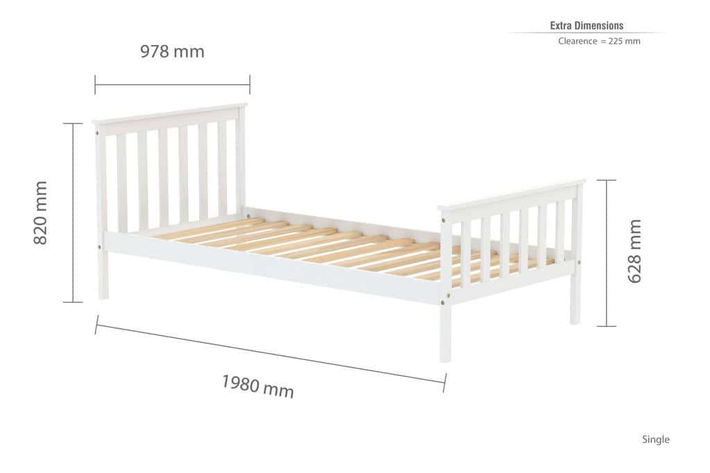 3ft Oxford Bedframe - White - Image 4