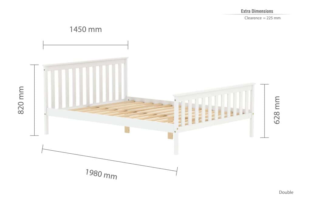 4ft6 Oxford Bedframe - White - Image 4