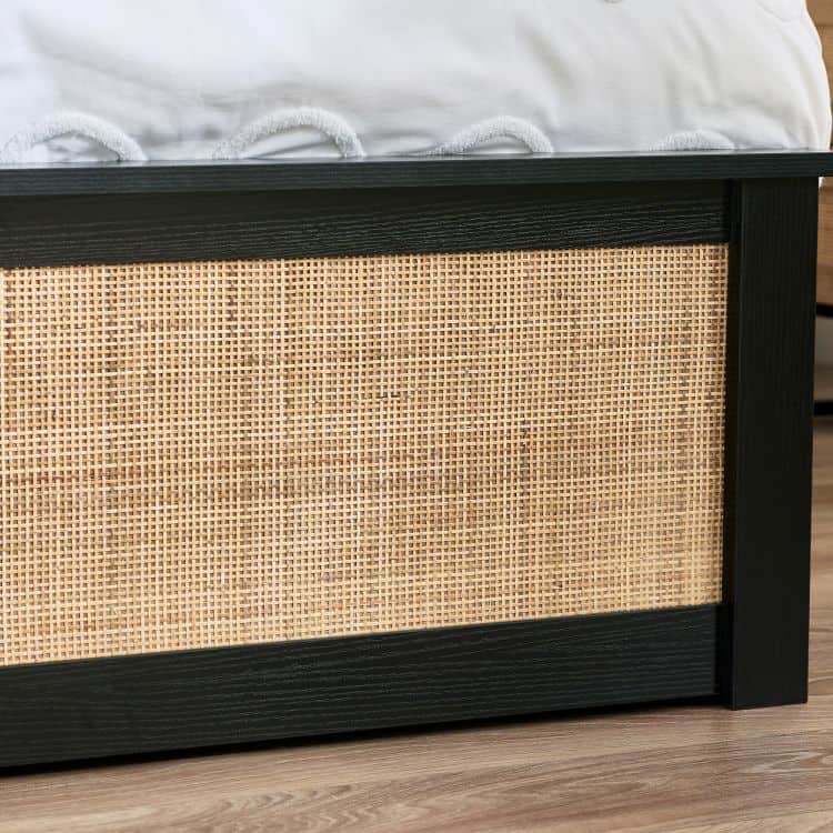 Corbridge 5ft Rattan Ottoman Bedframe - Black - Image 6