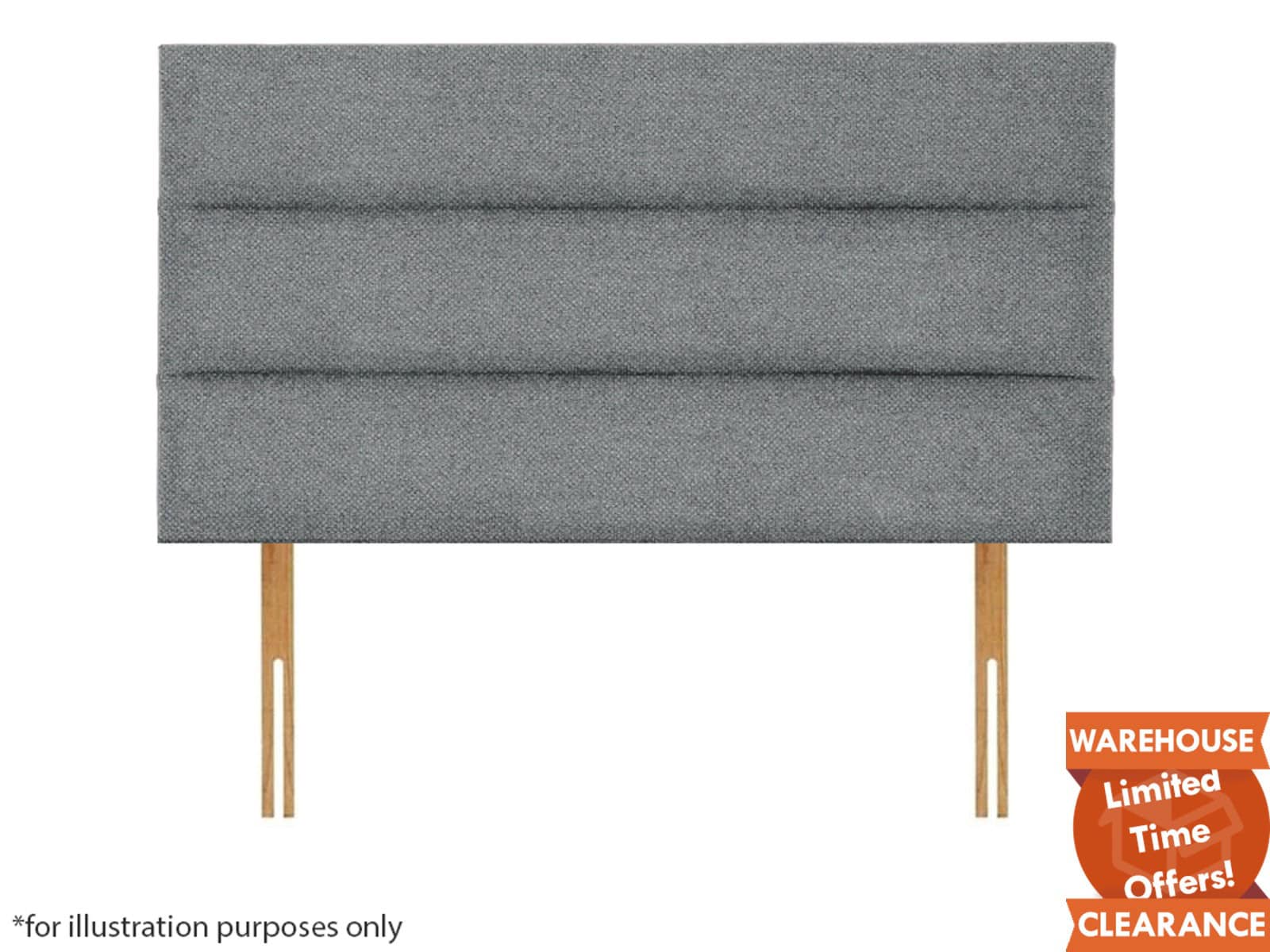 Apollo 6ft Plymouth 26in Headboard - House Grey - Image 3