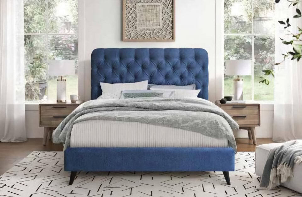 Penelope 5ft Bedframe – Dark Blue
