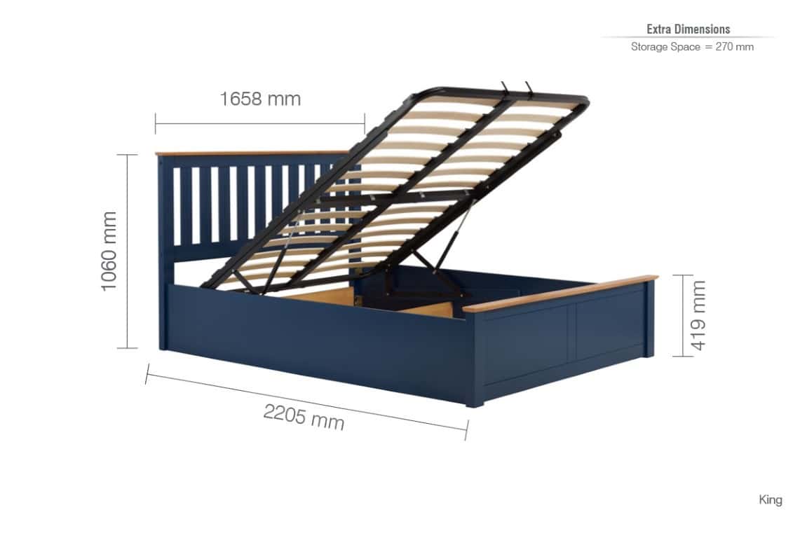 5ft Phoenix Ottoman - Navy - Image 11