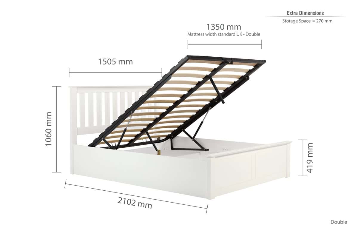 4ft6 Phoenix Ottoman - White - Image 10