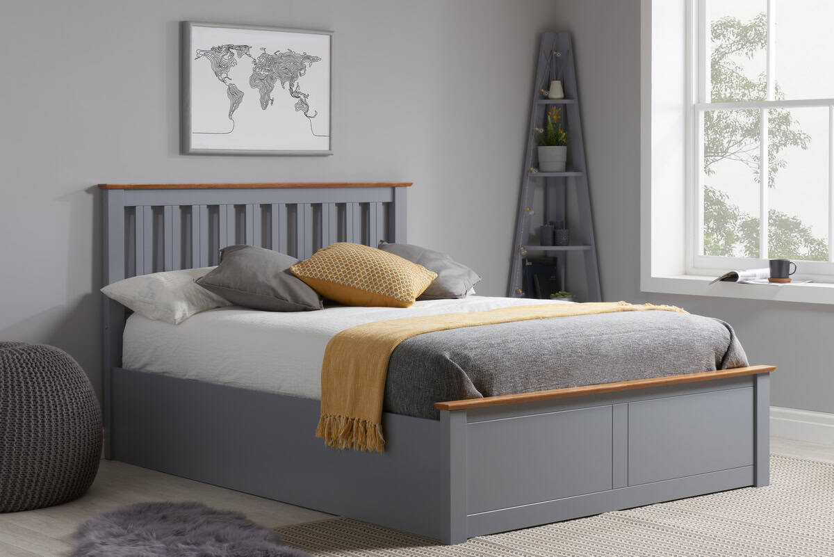 4ft6 Phoenix Ottoman - Stone Grey - Image 2