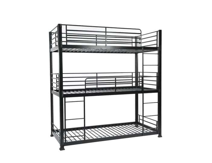 No Bolts 3ft Three Tier Contract Bunk Bed in Black - Image 2