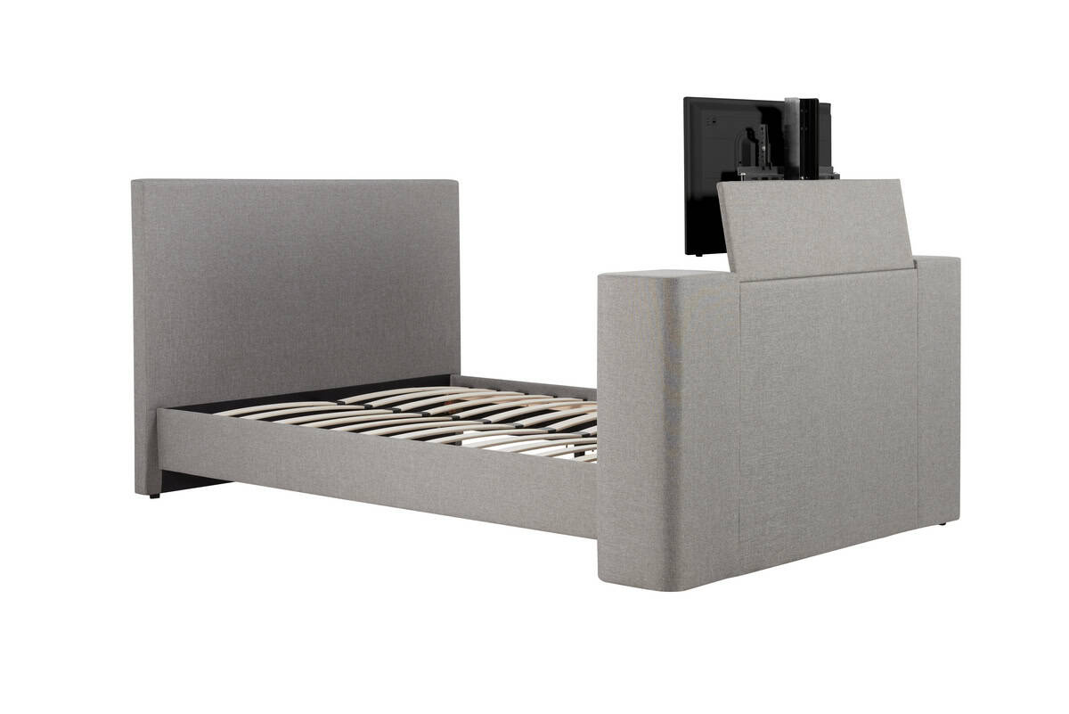 Plaza 5ft TV Bed - Grey Fabric - Image 2