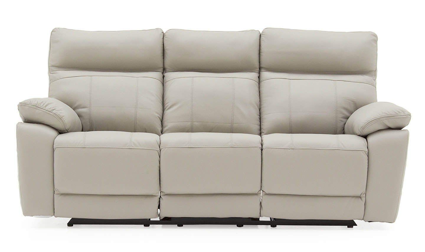 Positano 3 Seater Electric Reclining Sofa – Light Grey Leather