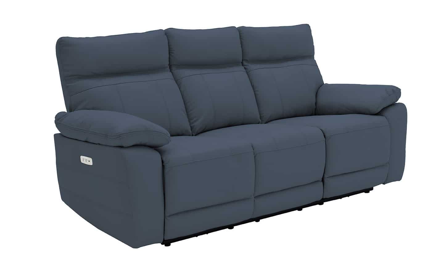 Positano 3 Seater Electric Reclining Sofa – Indigo