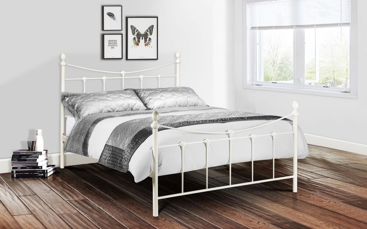 Robyn 4ft6 Bedframe - Stone White - Image 3