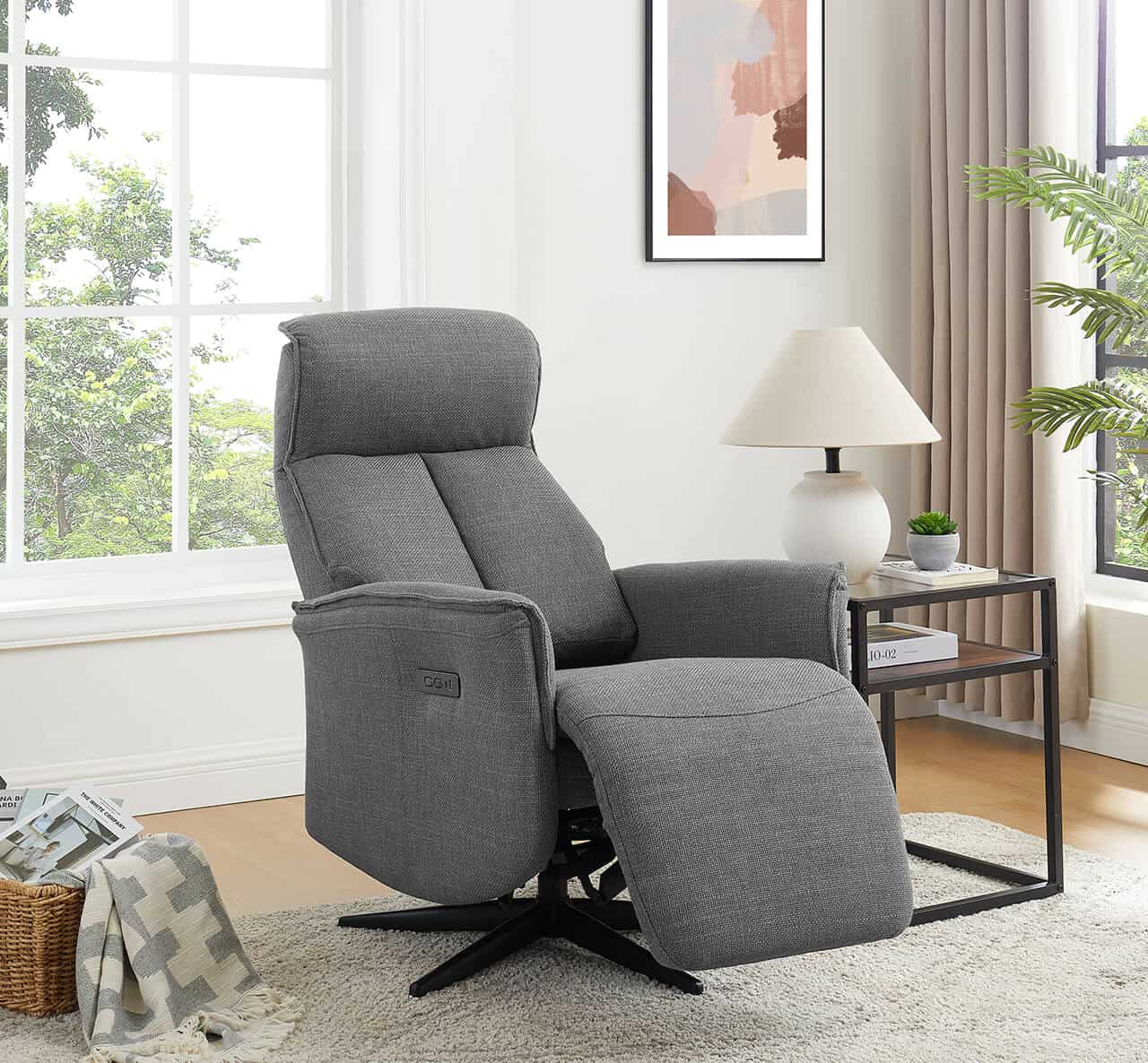 Riya Electric Recliner Accent Chair - Charcoal - Image 6