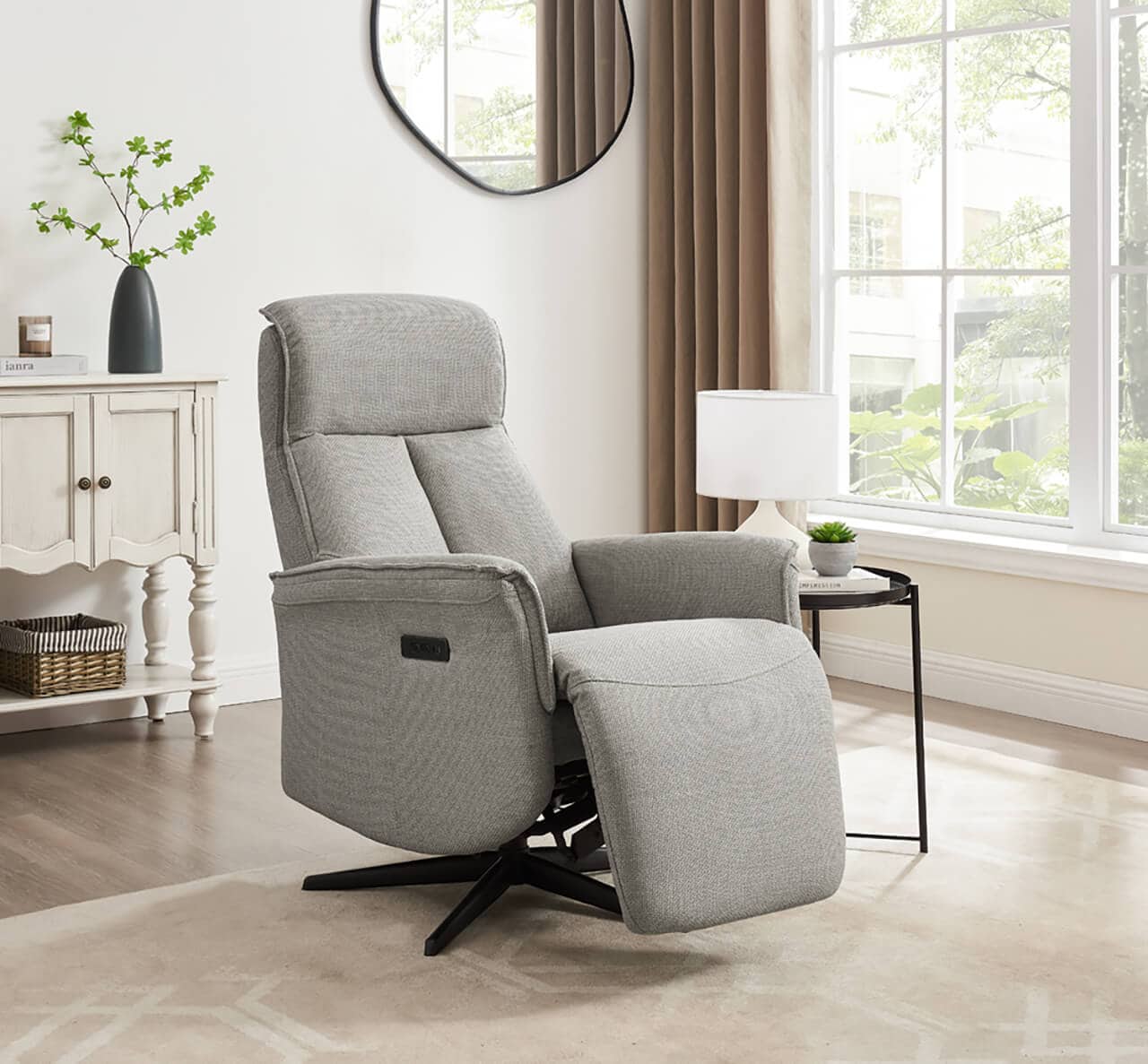 Riya Electric Recliner Accent Chair - Stone - Image 3