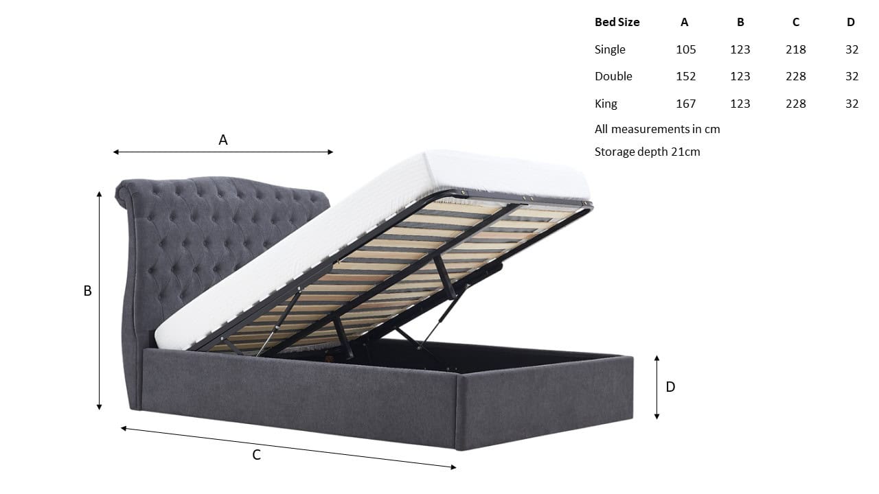 Limelight Rosa 5ft Ottoman - Light Grey - Image 4