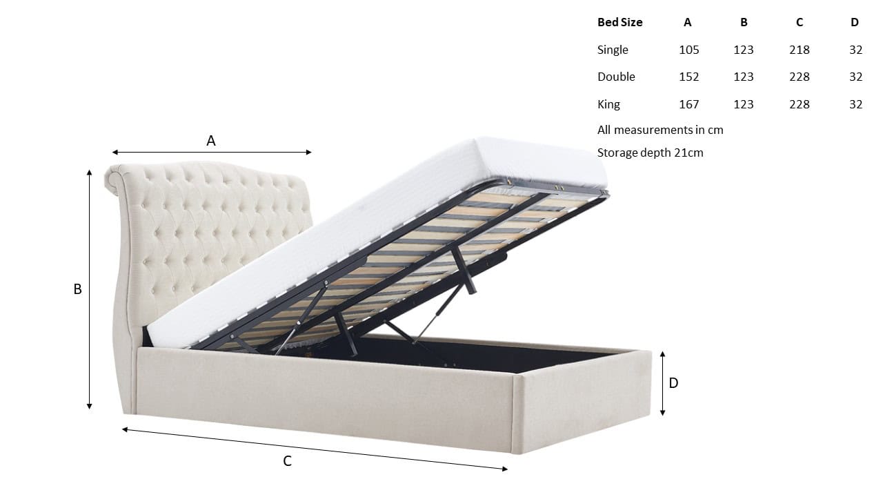 Limelight Rosa 5ft Ottoman - Natural - Image 4