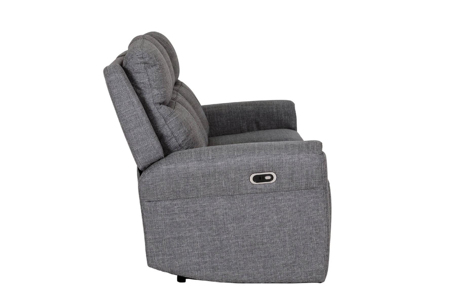 Russo 3 Seater Electric Recliner - Charcoal - Image 5