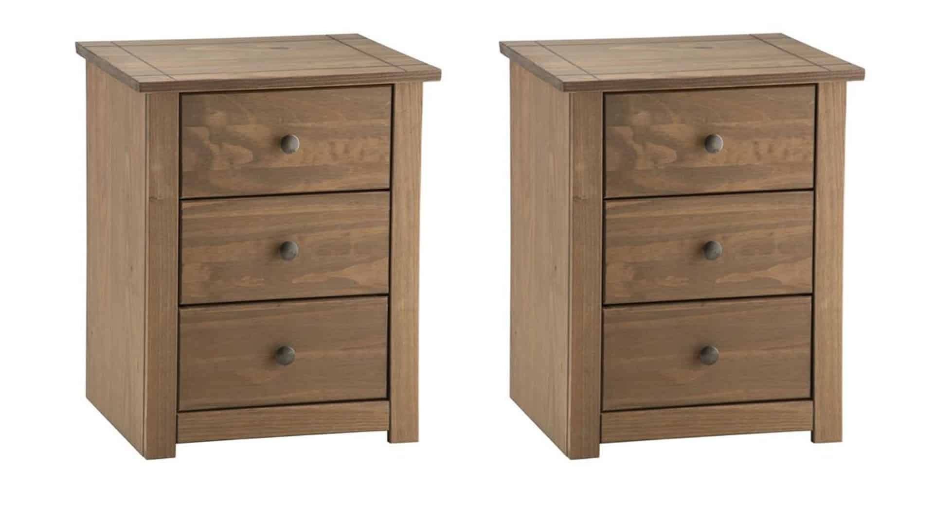 Santiago 3 Drawer Bedside (Set Of 2)