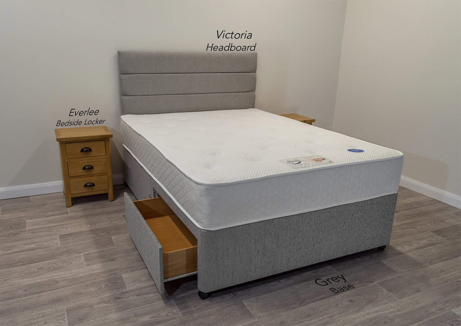 4ft6 Saturn Mattress with 2 FREE Drawers Base & Headboard - Image 3