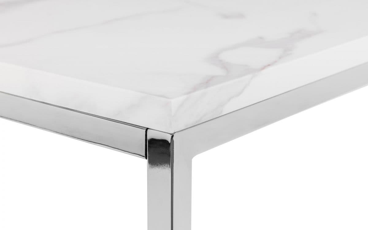 Karra Console Table - White Marble & Chrome - Image 2