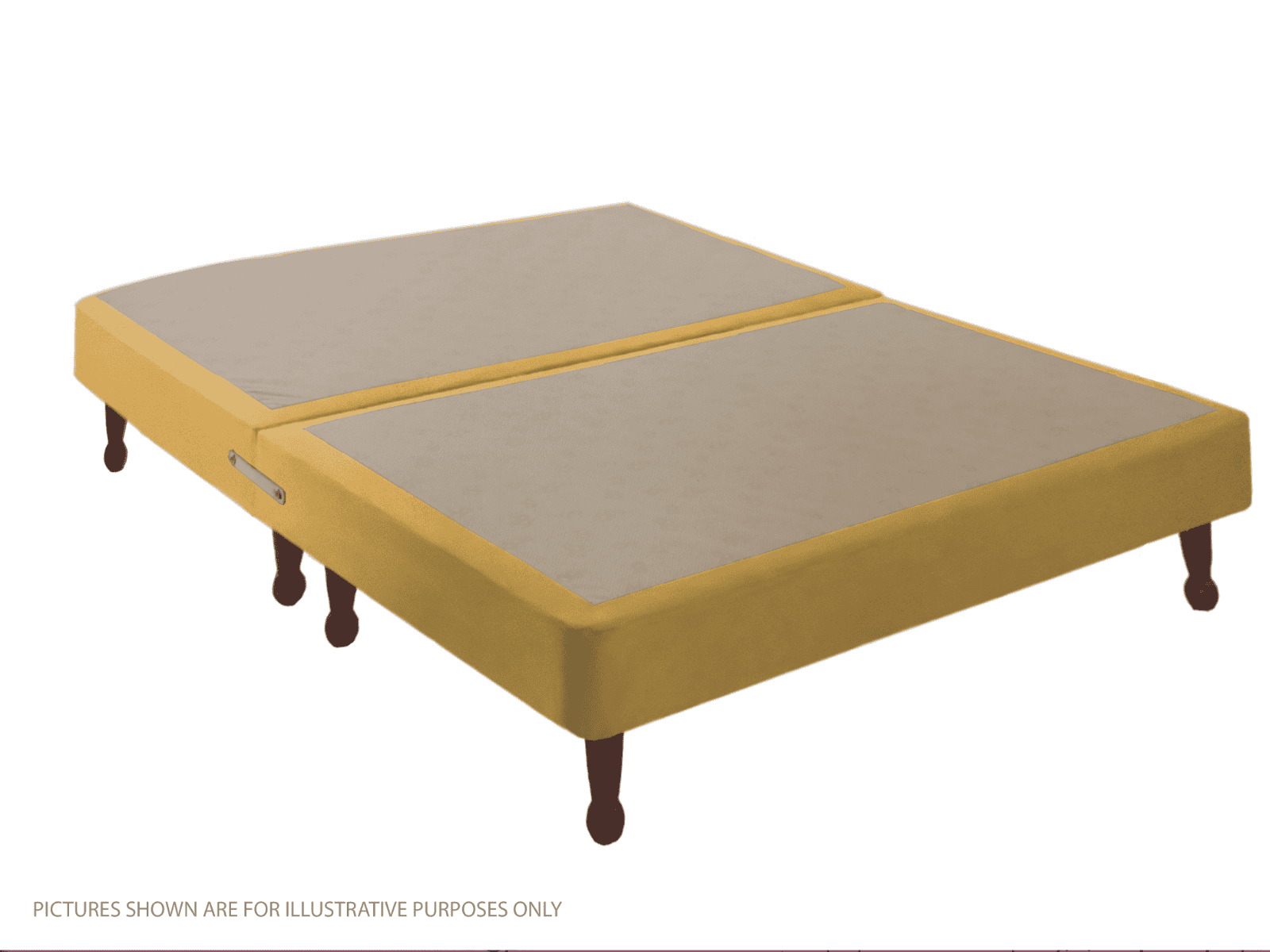 Apollo 4ft6 Velvet Beige Shallow Divan Base on Legs - Image 2