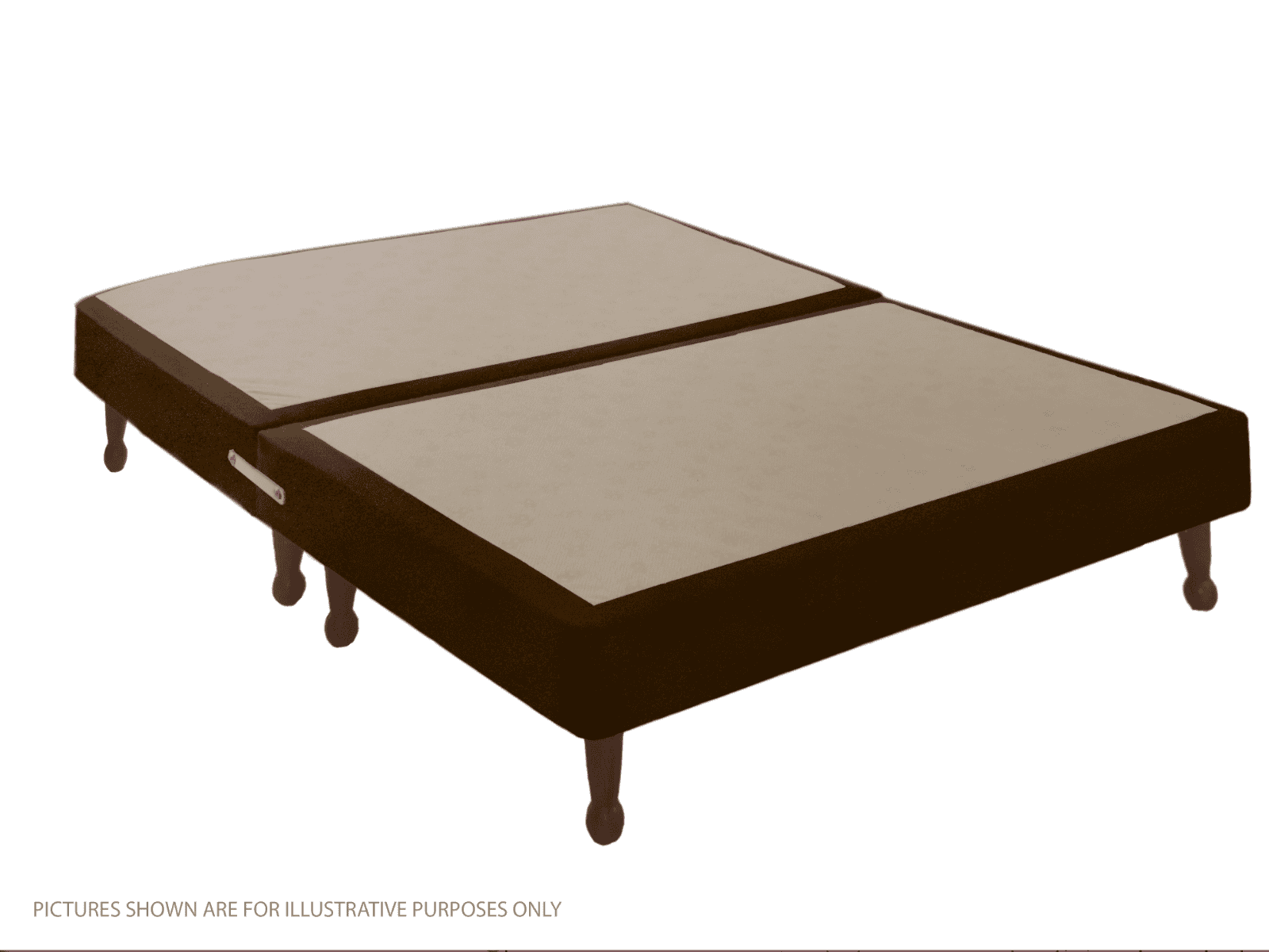Apollo 4ft6 Velvet Brown Shallow Divan Base on Legs - Image 2