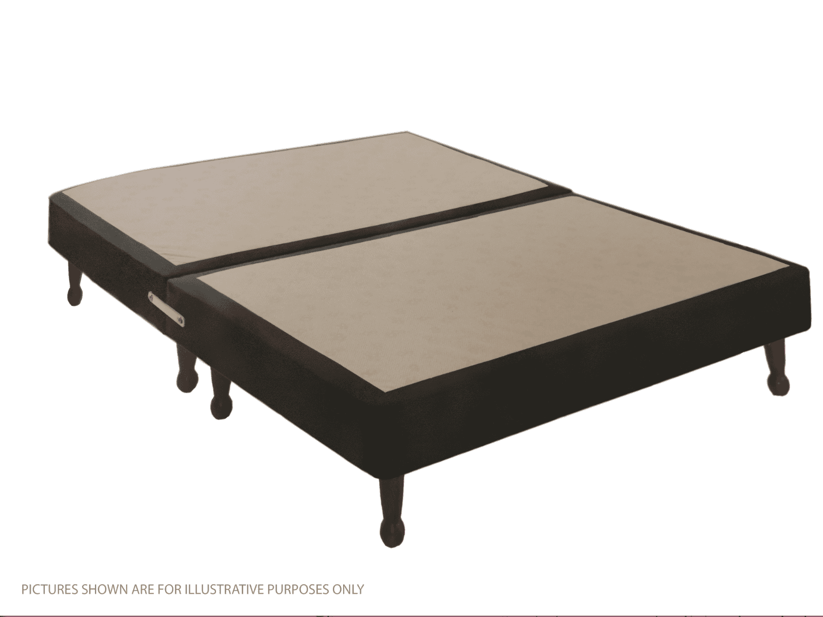 Apollo 4ft6 Velvet Dark Grey Shallow Divan Base on Legs - Image 2