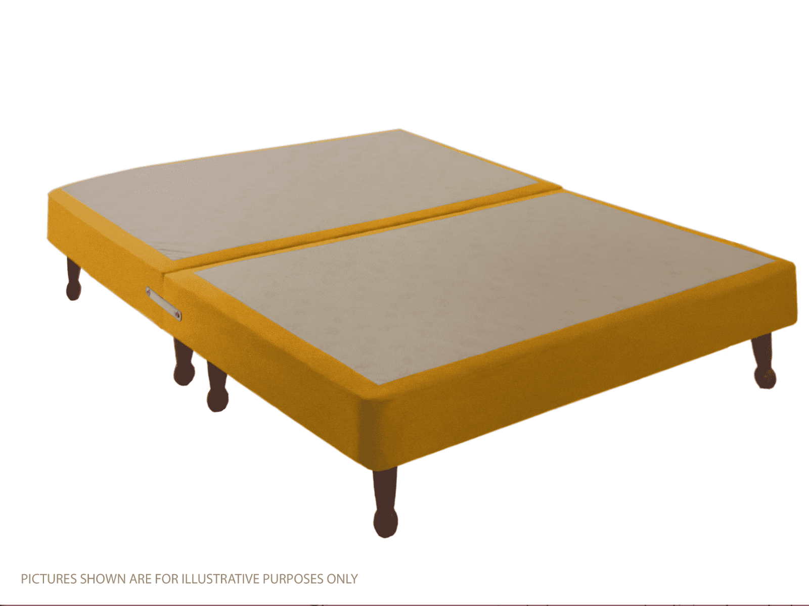 Apollo 5ft Velvet Gold Shallow Divan Base on Legs - Image 2