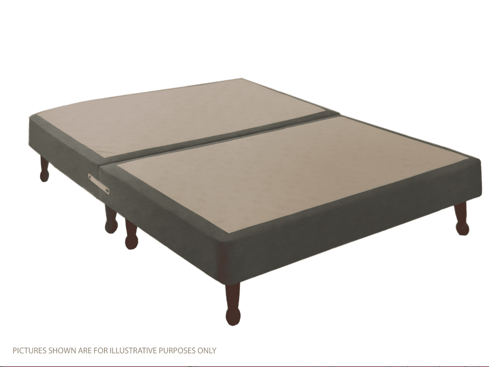 Apollo 5ft Velvet Light Grey Shallow Divan Base on Legs - Image 2