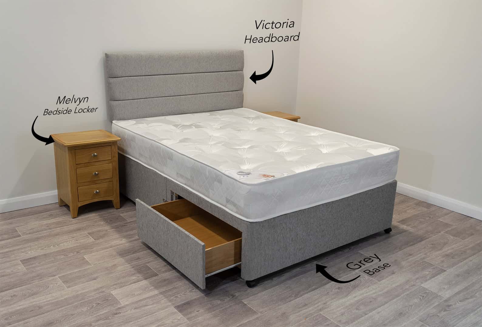 5ft Silver Dream Mattress with 2 FREE Drawers Base & Headboard - Image 2