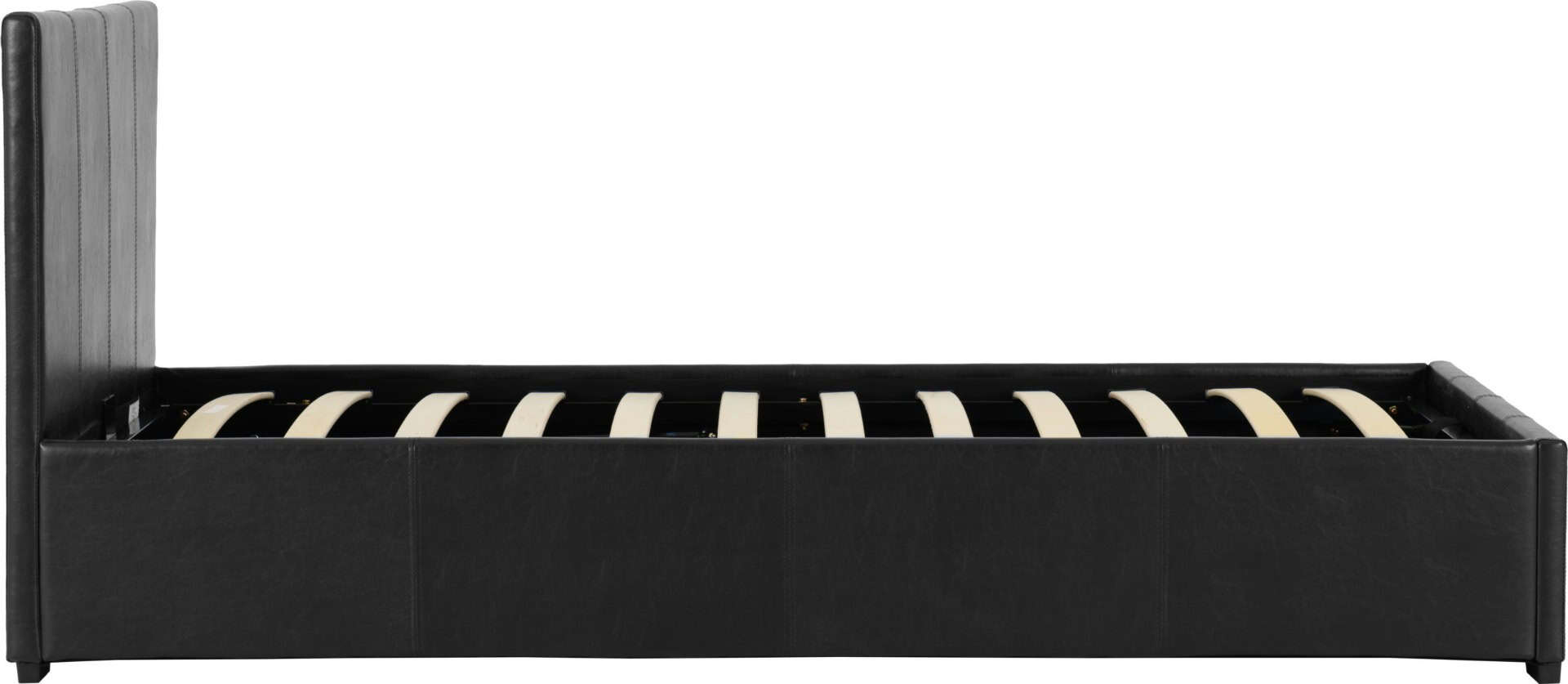 Waverley 3ft Storage Bed - Black Faux Leather - Image 7