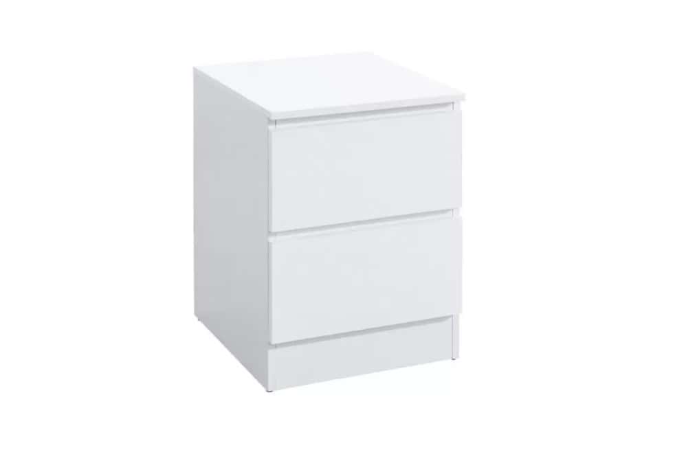 Oslo 2 Drawer Bedside - White - Image 3
