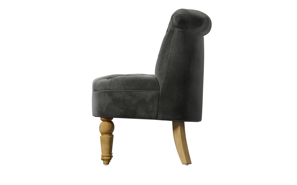 Grace Snuggle Chair - Grey Velvet - Image 3