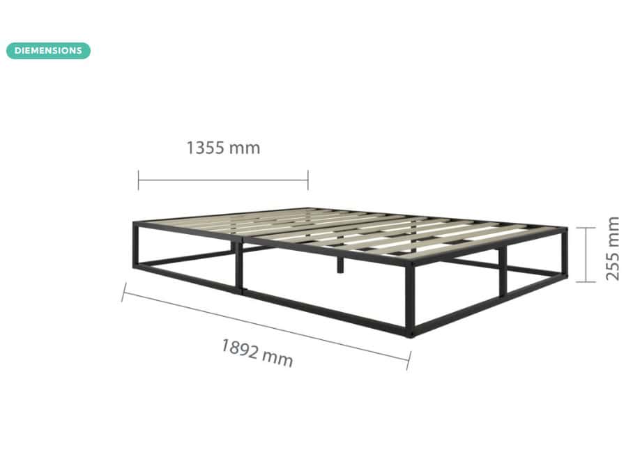 4ft6 Soho Metal Platform Bedframe - Black - Image 7