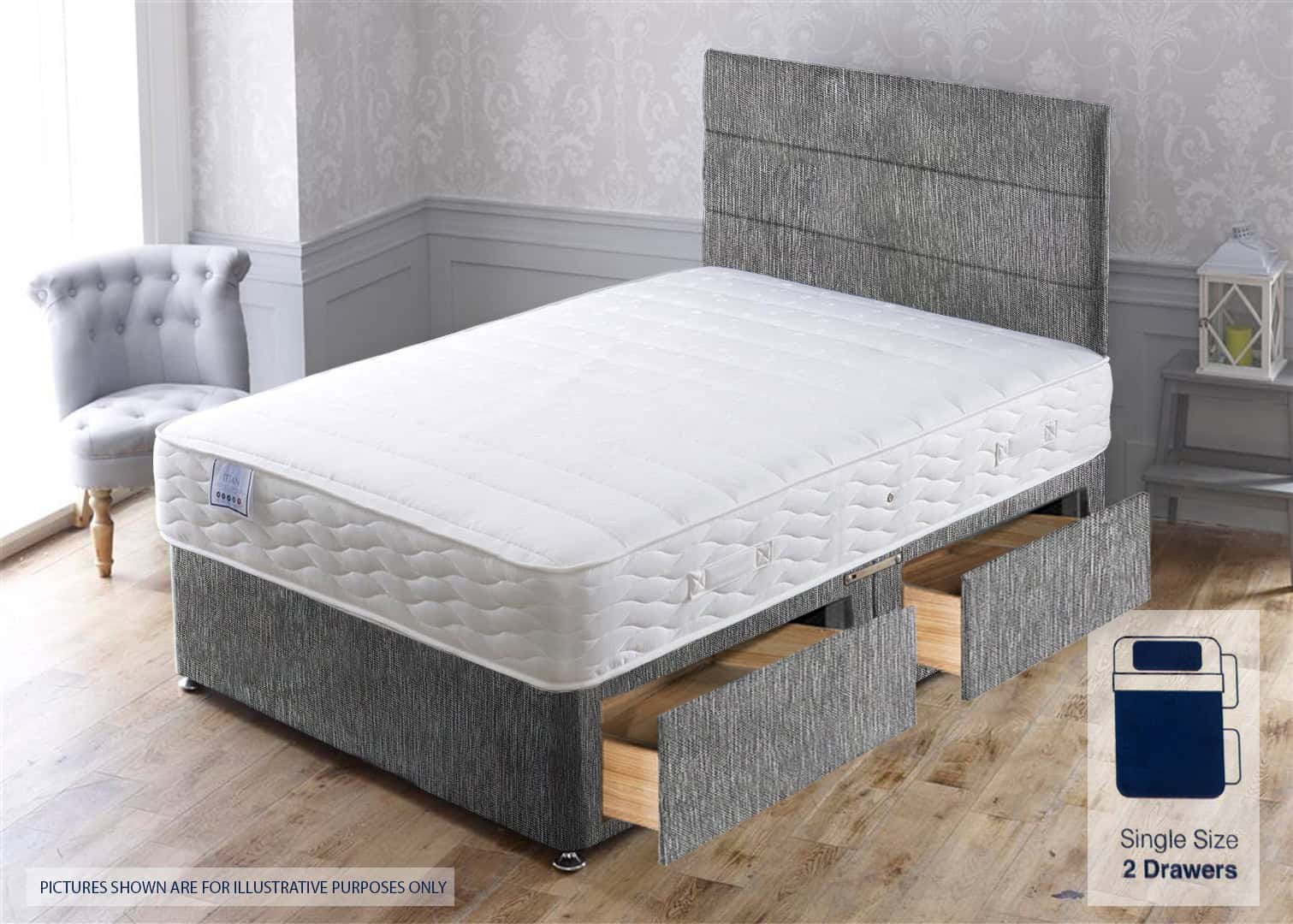 Apollo 5ft Titan 4 Drawer Bed – House Grey